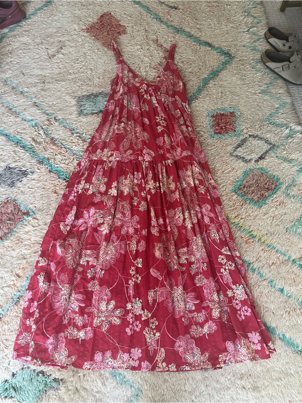 Millibon Red Floral Maxi Dress